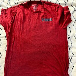 True Religion Men's Red and Burgundy Shirt